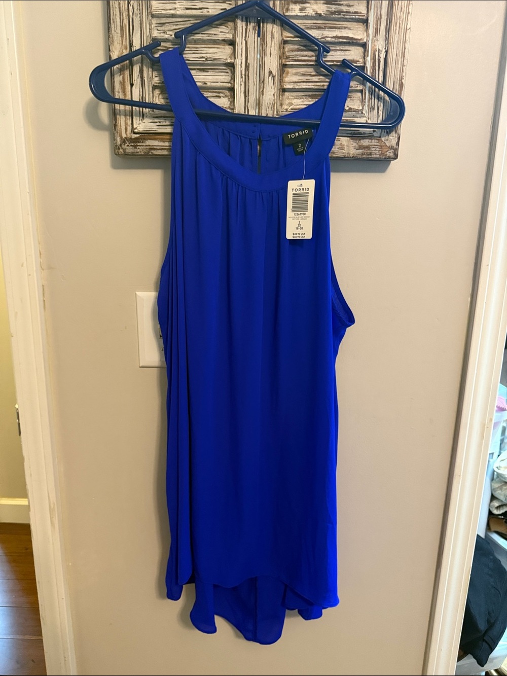 torrid cobalt blue sleeveless high-low tank